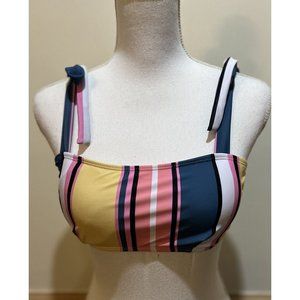 Shein Bikini Top Size Medium ~ Blue/Pink ~ Adjustable